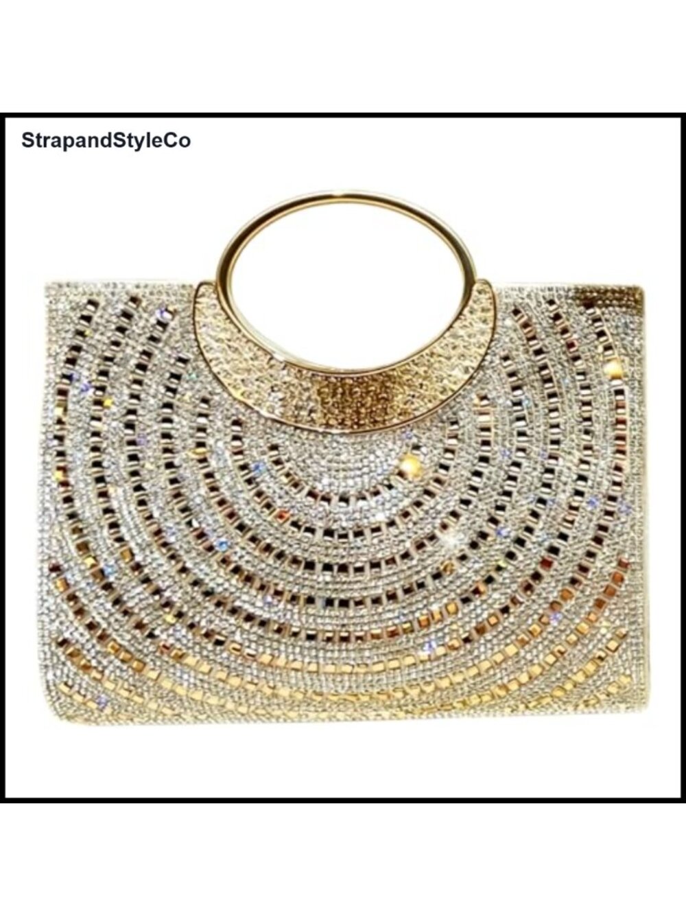 Rhinestone Stripe Clutch Elegant Bling Evening Bag